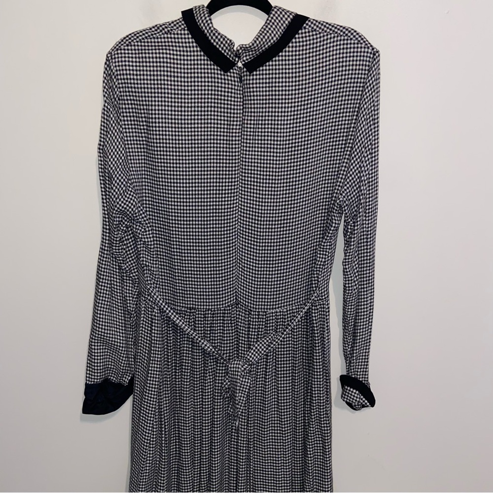 Vintage JG Hook Dress Womens Sz Large Pet Plaid Gingham Cottagecore Retro B&W - Picture 13 of 16